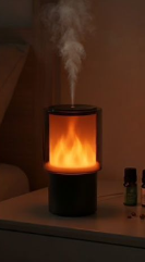 Close-up of Haven Mart Ember flame diffuser deep amber LED flame effect